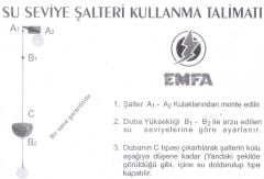 Emfa Su Seviye Şalteri Kontaklı - İpli Şalter