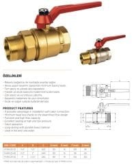 Mirox Rekorlu Küresel Vana Pirinç - 1½'' - DN40