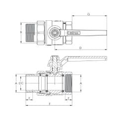 Mirox Rekorlu Küresel Vana Pirinç - 1½'' - DN40
