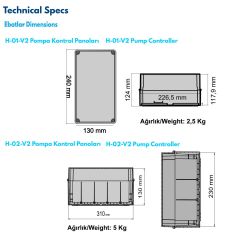 İmpo H-02MB-V2 İkili Hidrofor Yada Dalgıç Panosu 220V-2,2Kw