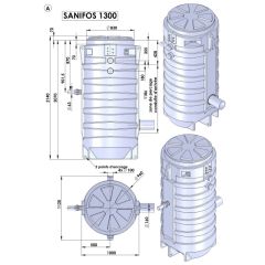 SFA Sanifos 1300 2GR S İkili Fos. Tah. İstasyonu - 1300 Litre