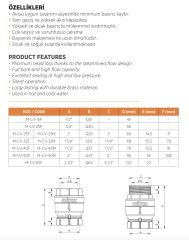 Mirox Dış Diş Çekvalf Dik Tip Yaylı -  1'' - 25mm