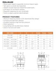 Mirox Dış Diş Çekvalf Dik Tip Yaylı -  1¼'' - 32mm