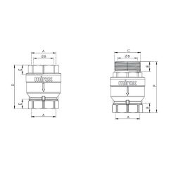 Mirox Dış Diş Çekvalf Dik Tip Yaylı -  1½'' - 40 mm