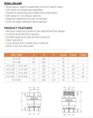 Mirox Dış Diş Çekvalf Dik Tip Yaylı -  1½'' - 40 mm