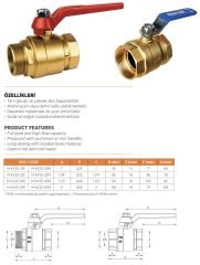 Mirox Dış Diş Küresel Vana Pirinç - 1'' - DN25