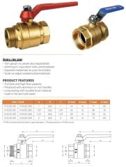 Mirox Dış Diş Küresel Vana Pirinç - 1½'' - DN40