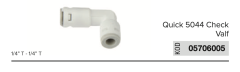 Dirsek Check Valve Quick 1/4’’ T - 1/4’’ T - 05706005