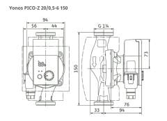 Wilo Yonos Pico Z 20/0.5-6 150 Frekanslı Re-sirkülasyon 3/4''
