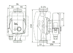 Wilo Yonos Pico Z 20/0.5-8 150 Frekanslı Re-sirkülasyon 3/4''