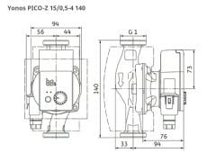 Wilo Yonos Pico Z 15/0.5-4 140 Frekanslı Re-sirkülasyon 1/2''