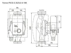 Wilo Yonos Pico Z 25/0.5-6 180 Frekanslı Re-sirkülasyon 1''