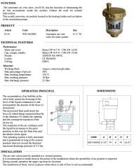 Icma Otomatik Purjör 1/2'' - 130 °C  Solar - İtalyan