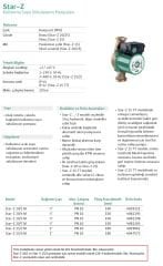 Wilo Star Z 20/1 - Bronz Gövdeli ReSirkülasyon Pompası - 1/2''