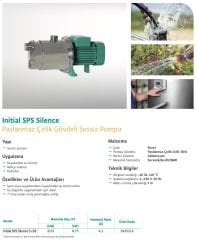 Wilo SPS Silence 5-58 Pas. Sessiz Pompa - 0,75 Hp