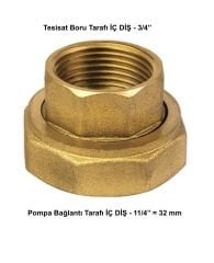 Pirinç Rekor Seti - 3/4'' - Sirkülasyon pompaları için
