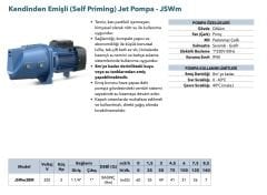 Grandfar  JSWm3BM Jet Pompa 2 HP - Pirinç çarklı
