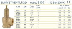 Ara Ayarlanabilir Yaylı Emniyet Ventili S102 - ¾’’