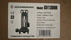 Grandfar GV1300 Par. Bıçaklı Dalgıç 1,8Hp - 15 metre