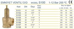 Ara Ayarlanabilir Yaylı Emniyet Ventili S105-  1½'' 