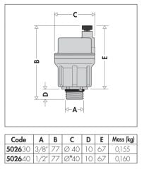 Caleffi Robocal Otomatik Hava Purjörü - 1/2'' - 115 °C