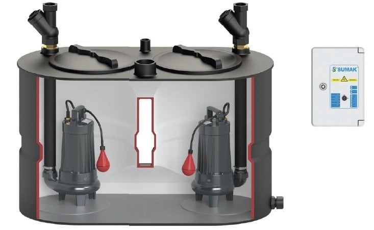 Sumak Smac 2200B - 500 Lt Tanklı İki Pompalı - 380V