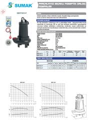Sumak SBRT 50/3-P Özel Parçalayıcılı Dalgıç 5,5 HP - 3'' Çıkışlı