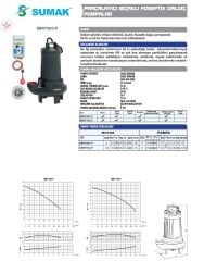Sumak SBRT 75/3-P Özel Parçalayıcılı Dalgıç 7,5 HP - 3'' Çıkışlı