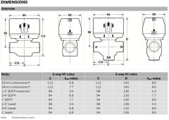 Honeywell VCZMU6000/U  3 Yollu Vana Gövdesi 11/4'' - Dış Diş