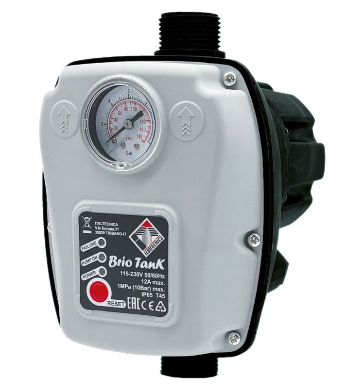 Italtecnica Brio TANK - 0,4 Litre tanklı 2 HP Oto. Basınç Kontrol Cihazı - İtalyan
