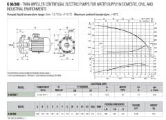 Dab K 80/300T Çift Kademeli Pompa 10 HP - Yangın Hidroforuna Uygun