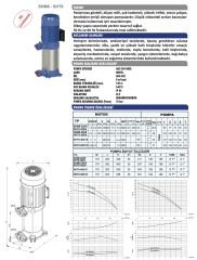 Sumak SHM8-300/8 Dikey Pompa 3Hp - 110 mss 220V