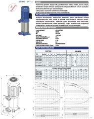 Sumak SHM12-220/4 Dikey Pompa 2,2Hp - 60 mss 220V