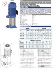 Sumak SHT16-850/8 Dikey Pompa 10Hp - 142 mss