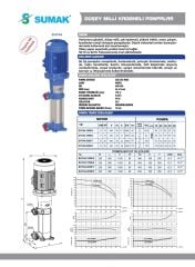 Sumak SHT44/8 Dikey Pompa 20Hp - 135 mss