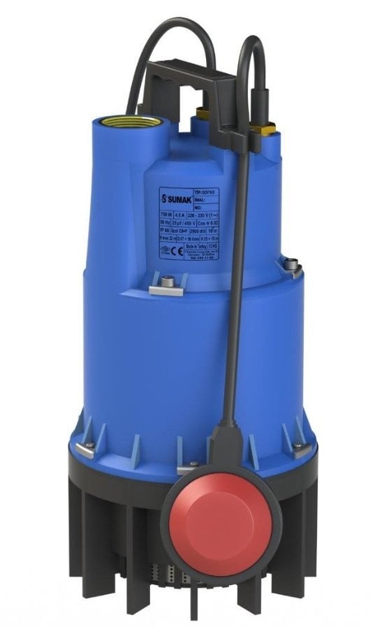 Sumak SDF5/2 Plastik Dalgıç 1 HP - 1 1/4'' Çıkışlı - 32 mt