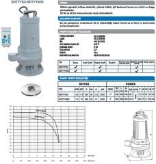 Sumak SDTY75/2 Döküm Drenaj Dalgıç 7,5 HP