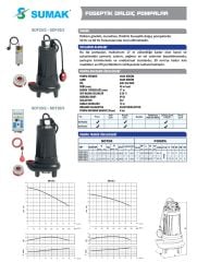 Sumak SDF20/3 Foseptik Dalgıç  2,2 HP - 220V