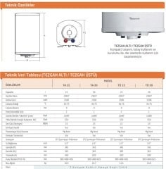 Baymak Aqua 15 TA Tezgah Altı Termosifon 15 Lt