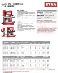 Etna 2KO  15/7-40  Yangın Hidroforu 2x5,5HP - 90 mss-12 m3/h