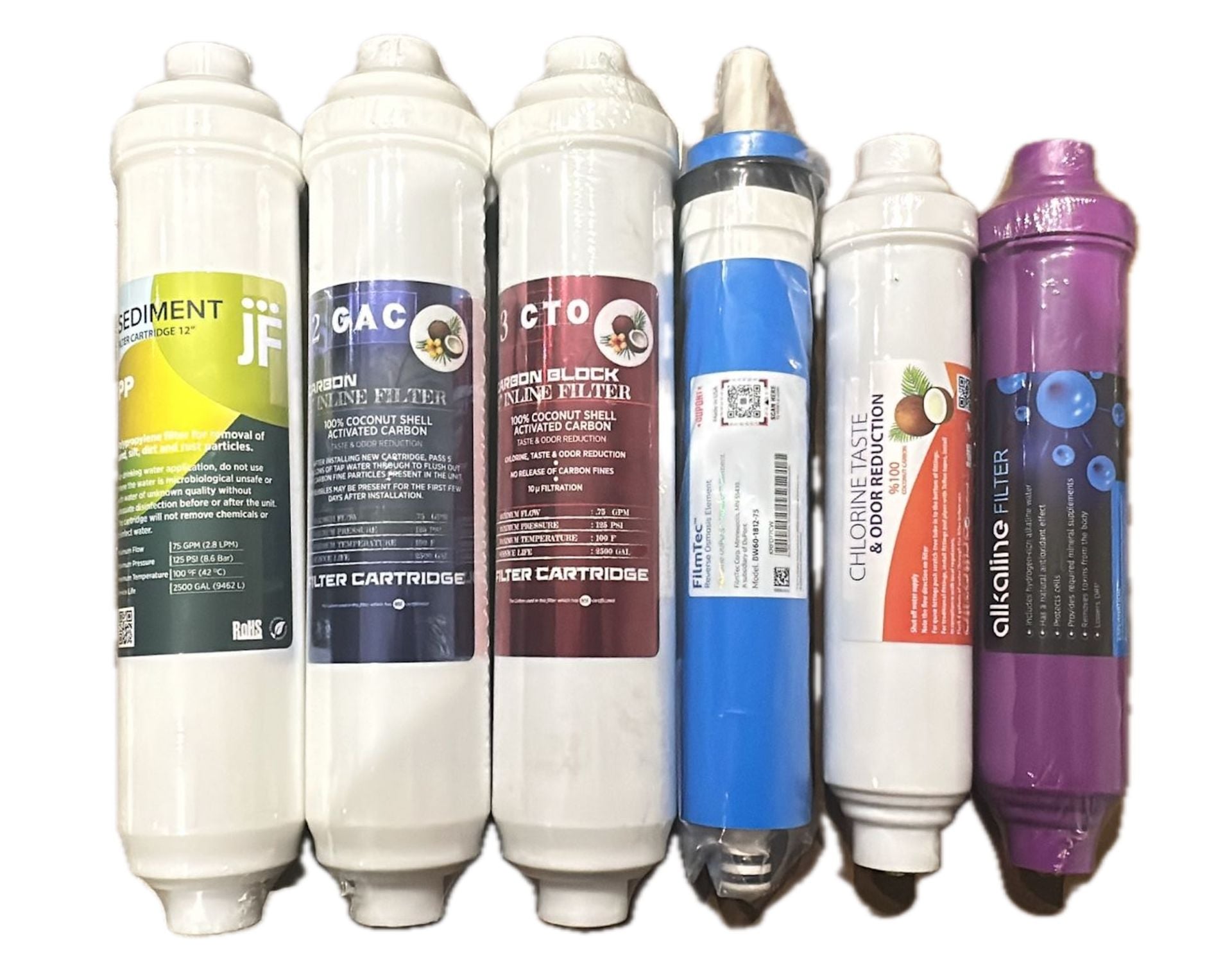 Filtre  Seti ALTILI  - Alkali Filtreli - Filmtec Membranlı  NSF ONAYLI