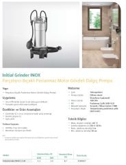 Wilo Grinder INOX 1.5 M Par. Bıçaklı Dalgıç 1,5 HP - 24 Metre