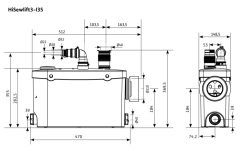 Wilo HiSewLift 3-I35 WC+3 Ünite Foseptik Tahliye Cihazı 14 Lt. - Duvara Monte Edilebilen Model