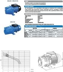 Sumak SMJKT100 - Jet Pompa 1 HP - Trifaze