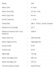 Viler 4PD-4   4'' Dalgıç Motoru - 5,5 HP (4KW) - 380 V - Trifaze