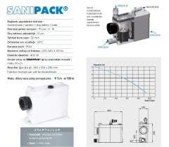 SFA Sanipack - WC+ 3 Ünite Fos. Tah. Cih. - 12 Lt - Duvara Monte Edilebilen Model