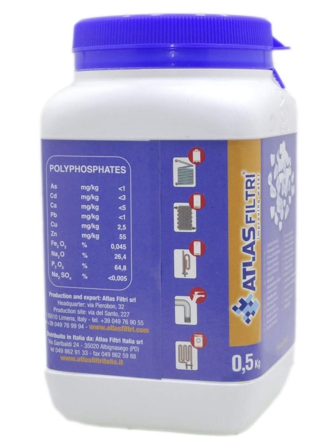 ATLAS Silifoz - Kireç Önleyici Polifosfat 0,5 Kg - 06200080 - İtalyan