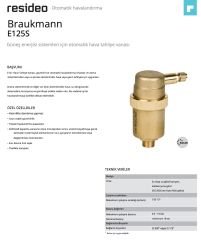 Resideo Braukmann E125S-1/2A  Solar Otomatik Purjör 1/2'' - 150 °C
