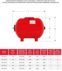Eagle EEV 100  Yatık Tank 10 Bar - 100 Litre