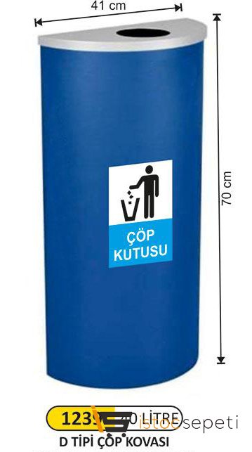 Arı Metal 1239 40 Lt D Tipi Çöp Kovası